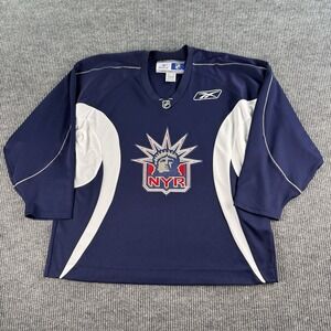 Vintage New York Rangers Jersey Men XXL Blue Reebok CCM NHL Hockey Lady Liberty